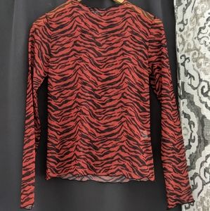 ❤️ Zara Mesh Long Sleeve Top
